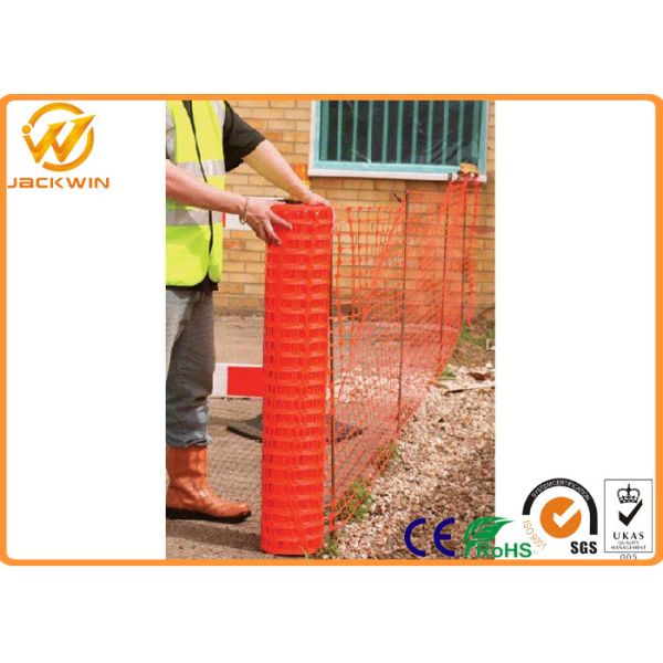 Temporary Lightweight Plastic Orange Safety Fence / Safety Net High Visibility