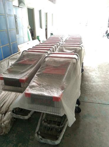 Coated Metal Steel Grocery Store Powder Shopping Trolley With 4 Wheel , SGS / ISO9002