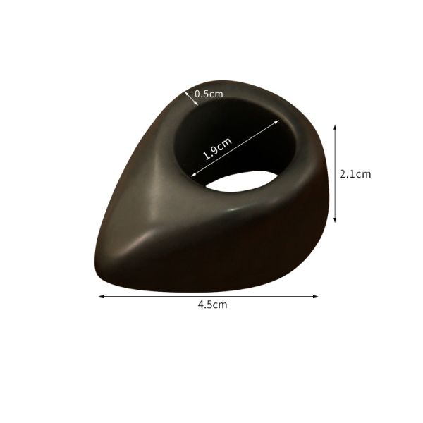 Natural Black Bian Stone Gua Sha Massage Ring for Full-body Manual Acupoint Massager Hand and Foot Meridian Massage