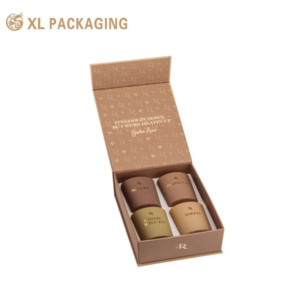 XL Packaging Custom Packaging Box Factory  Eco-Friendly Custom Texture Paper Candle Cup Packaging Box Paper Gift Box with Lid And Base