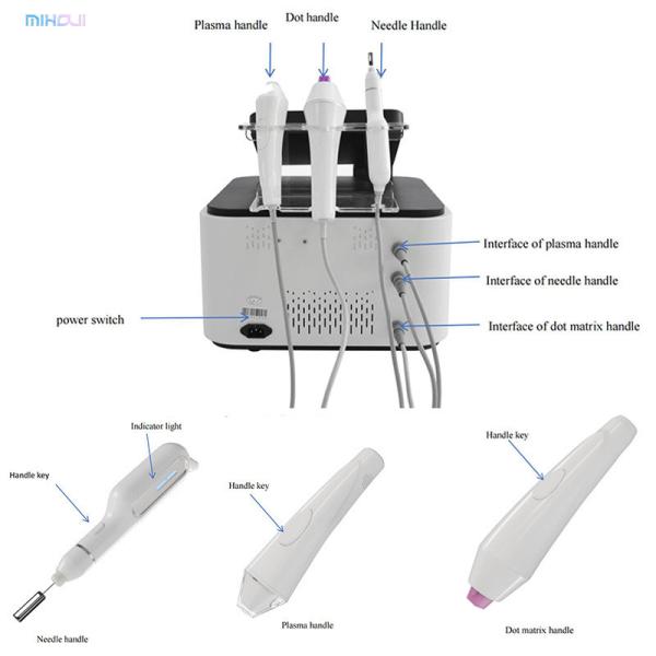 Elevação Facial Máquina Facial de Plasma Fracionado 3 em 1 Para Tratamento de Acne
