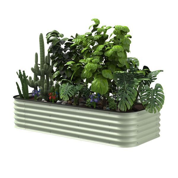 Outdoor 6.5*3.5*1.5 Ft Metal Oval Garden Bed Galvanised Garden Beds Ruggedized