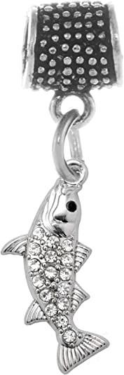 Blue Mermaid Tail & Shell Pearl Charm 925 Sterling Silver Ocean Charm Beads for Bracelet & Necklace