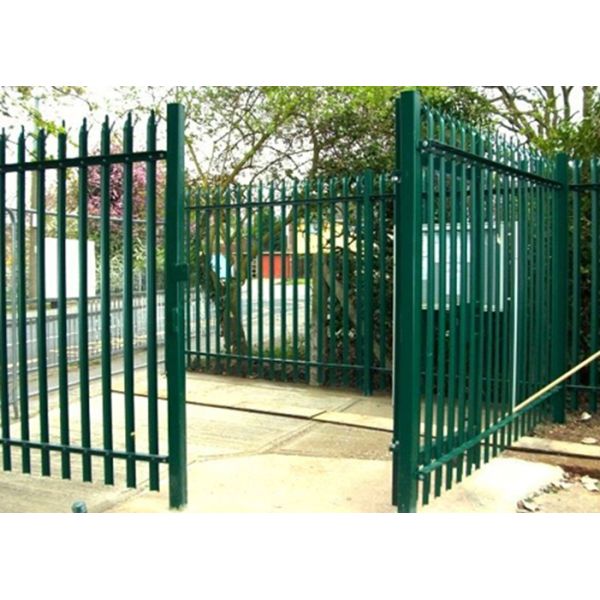 Angle Iron Metal Palisade Fencing And Gate For Agriculture / Decorative Picket Fence
