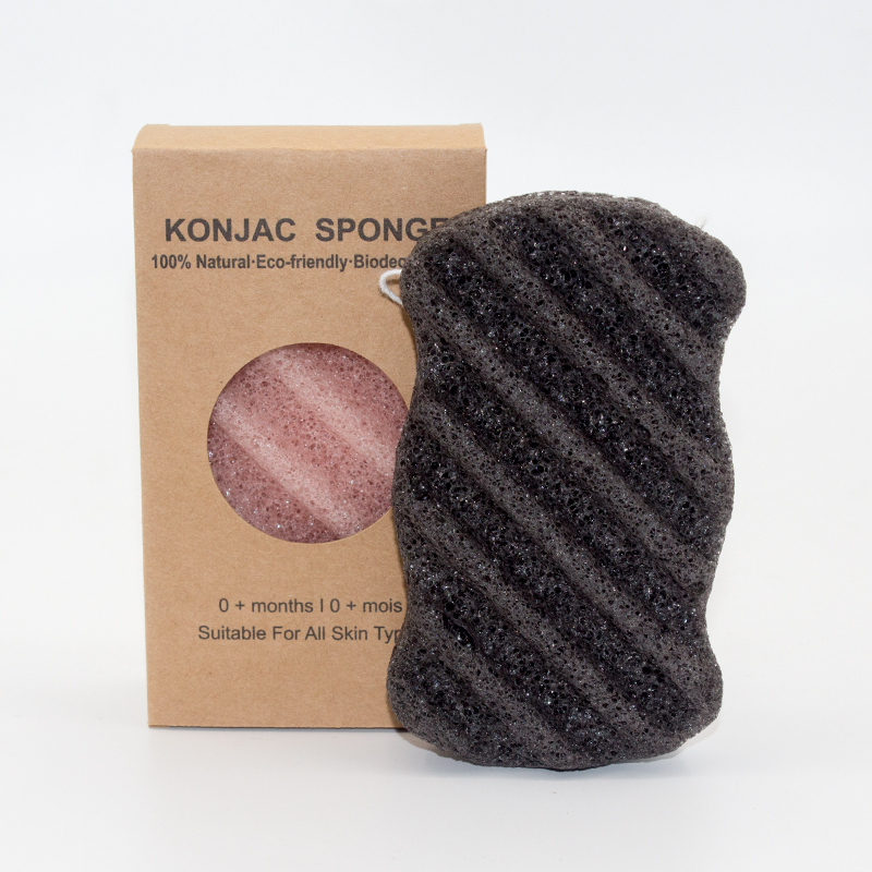 Уголь губки 10g тела волны Twill глубокий чистый бамбуковый и Konjac очищая слойка