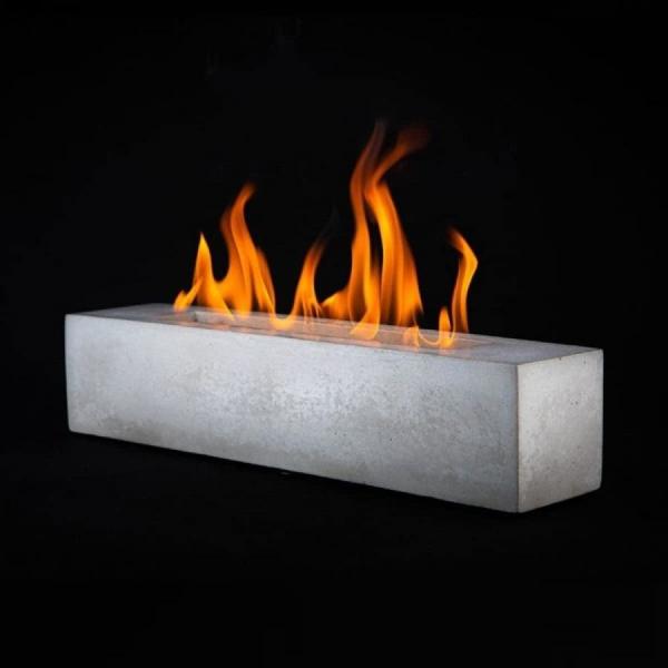 18 X 4 X 4 Inches Rectangular Table Top Fire Pit Outdoor Indoor Portable Concrete