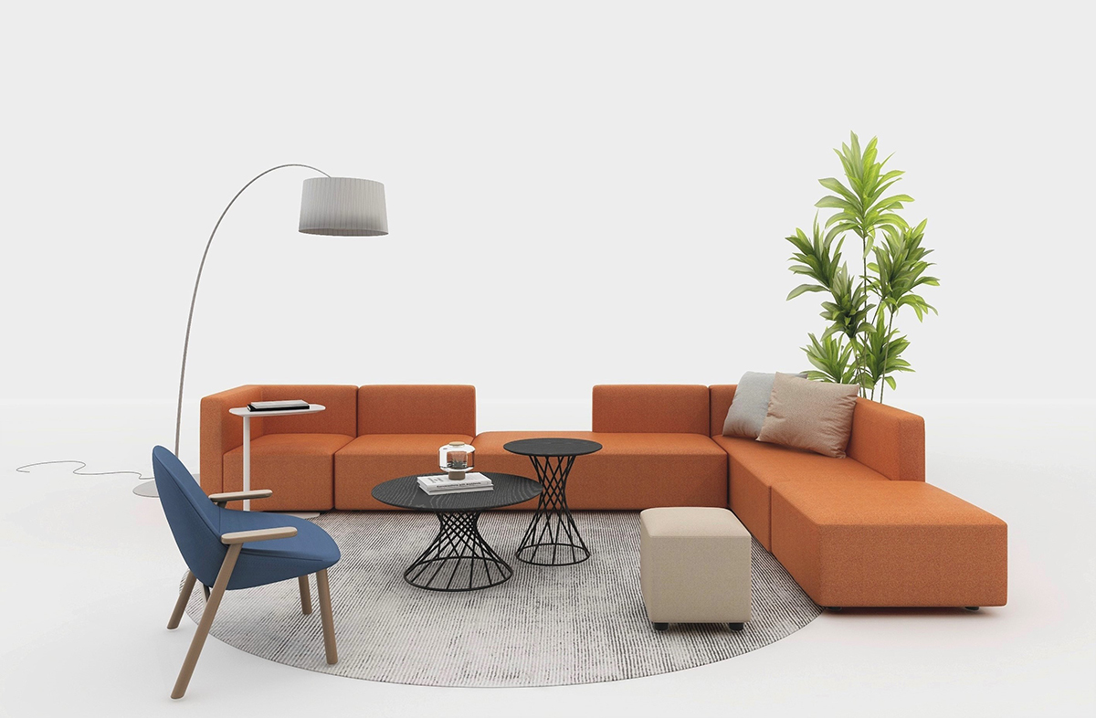 Colourful Modular Sectional Couch 520mm-2200mm Custom Modular Sectional