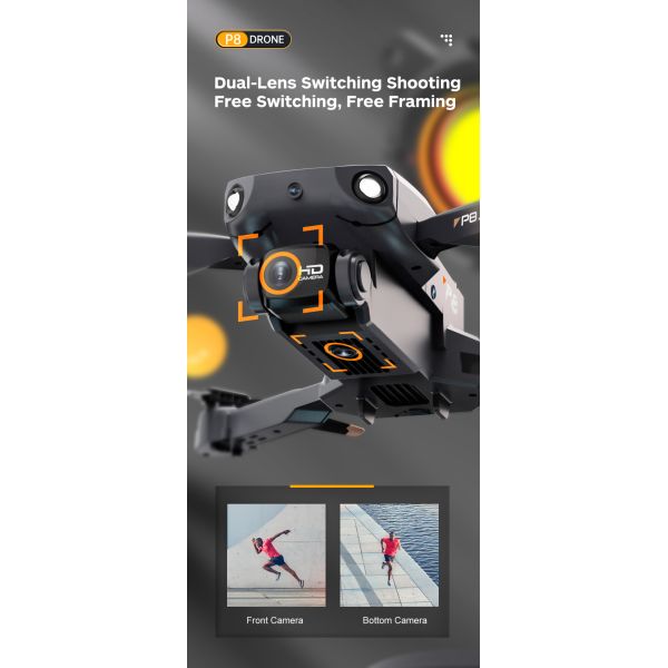 Control Type P8 Drone Dual Esc 4k Hd Camera Foldable Rc Remote Control Quadcopter Photography Wifi Fpv Mini Drones Boy Gifts Toys Vs F189