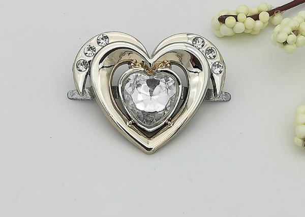 Heart Shaped Small Shoe Buckles , Plastic High Heel Shoes Buckles Accessory