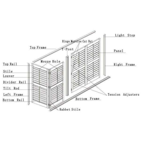 Removable 6063-T5 Aluminum Sun Shade Louvers , Interior Timber Louver Windows