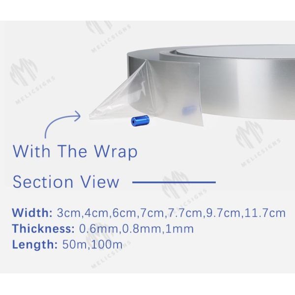 Silver Color Aluminium Trim Cap Outdoor Channel Letter For Advertising Sign