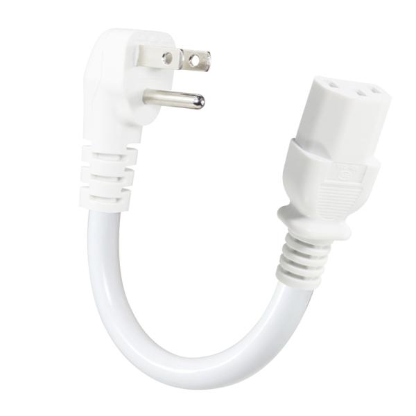 Right Angle NEMA 5-15P to C13 Power Cord 10A 125V