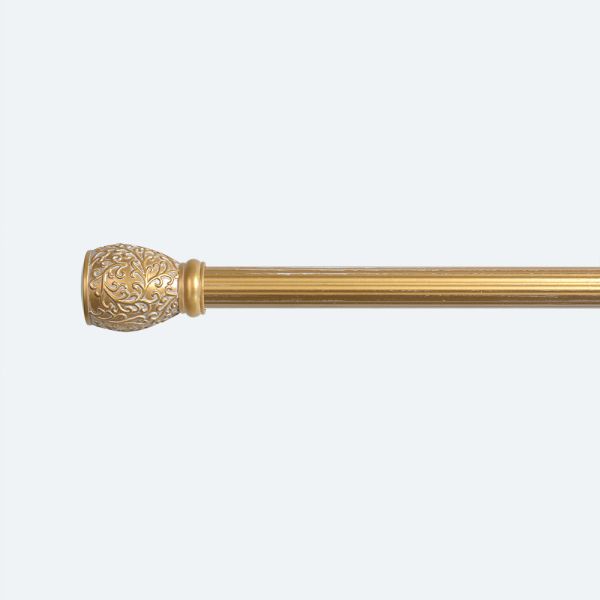 Customized White Gold Colour Curtain Rod Kit 1-6M Aluminum Alloy Finials