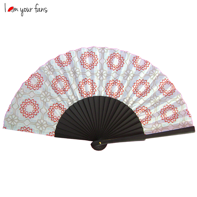 23cm Personalized Wood Fan Nylon Cotton Hand Painted Fan for Customized Decoration