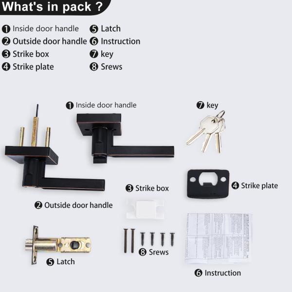 Zinc Alloy Door Lock Triple Lever Lock Adjustable Plating Handle Lock Passage Door Lock Keyless Stainless Steel Door Han