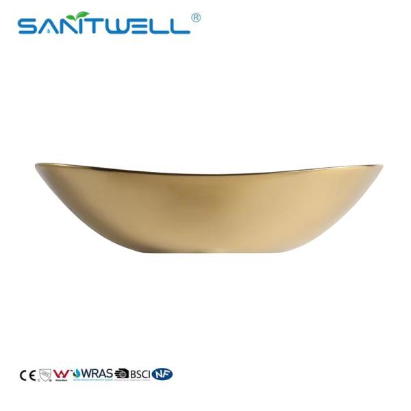 Boat Top Quality Shape Bathroom Sink Wholesale Price Ceramic Oval Wash Basin Above Counter Basin