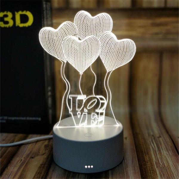 Animal Designs Acrylic 3D LED Night Light for Gift   rechargeable and remote control for many colors