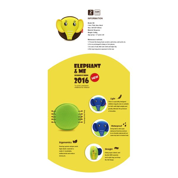 Lovely Blue / Coffe / Purple Neoprene Toddler Backpack For 1 Year Old