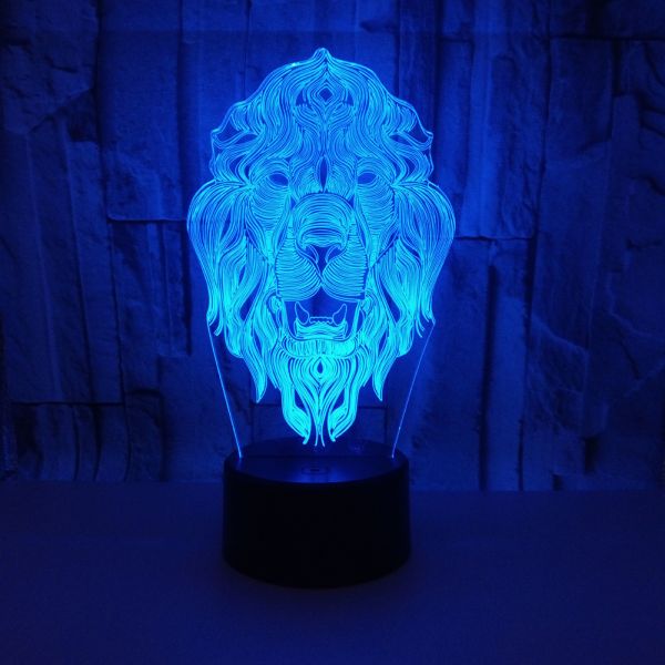 Custom picture memento Lion child animal 3D night Lights Colorful Vision LED Gift Decoration Atmosphere Table Lamp