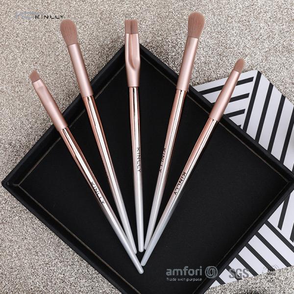 5PCS Smudge Aluminum Ferrule Plastic Makeup Brushes