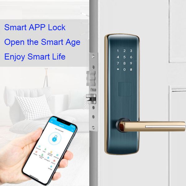 Alkaline Battery Apartment Smart Door Lock 72mm Keyless Entry Door Lock