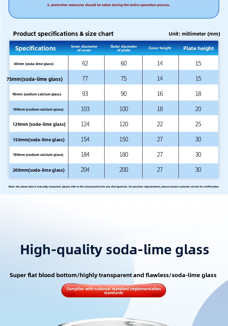 Sodium Calcium Glass Petri & Cell Bacterial Culture Dishes High Temperature Resistant Large Capacity