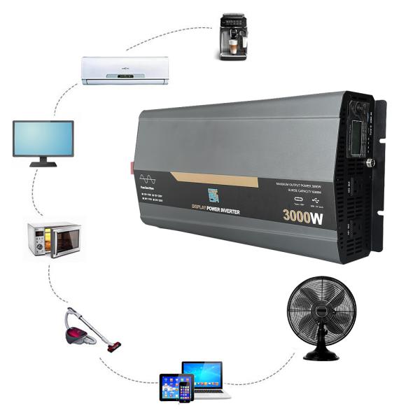 Inversor de potencia de onda senoidal pura de 3000W 12V/24V 110V/220V