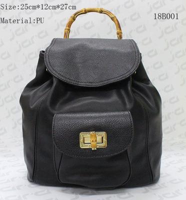 Black PU Women Fashion Bags With Secret Pocket , Women ' s Mini Backpack