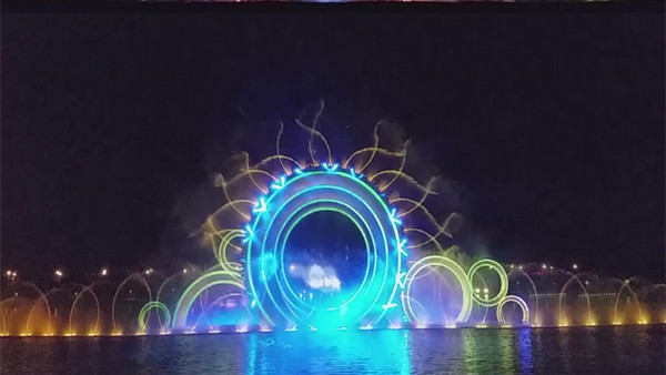 Floating Garden Musical Fountain High Spray Hotel Signal Control