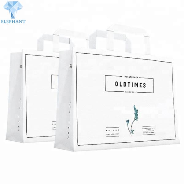 Rigid Glossy White Laminated Gift Bags Offset Printing Book Packaging