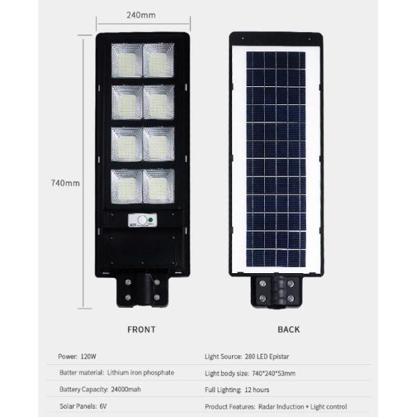 Garden Integrated Solar Led Street Light 60w Airport Perimeter Light Long Service Life
