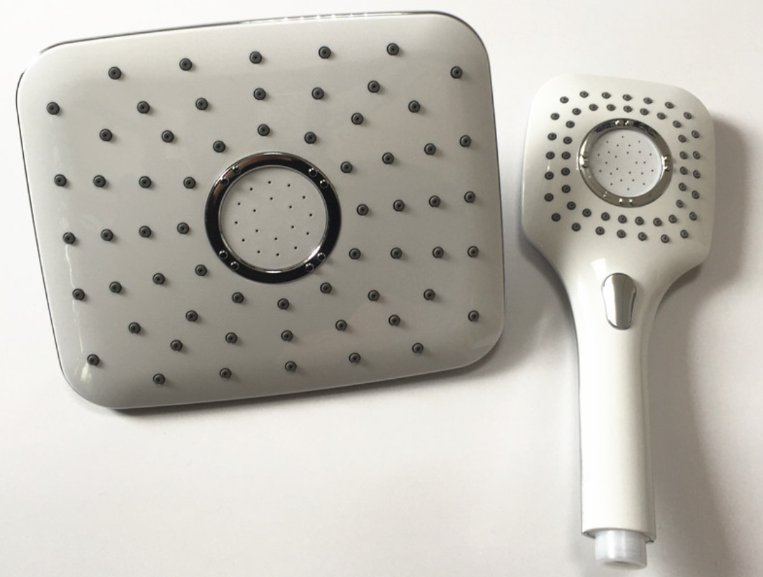ABS material shower head handheld shower square top shower spray shower set three flows bathroom accessories