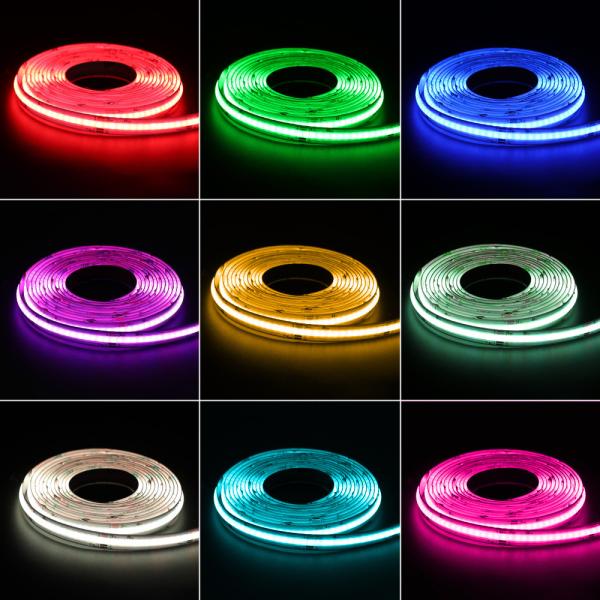 15W 840LEDs DC24V RGB COB Strip Tape Light Decoration aluminum tube For Shopping Mall Bedroom WIFI Remote Control