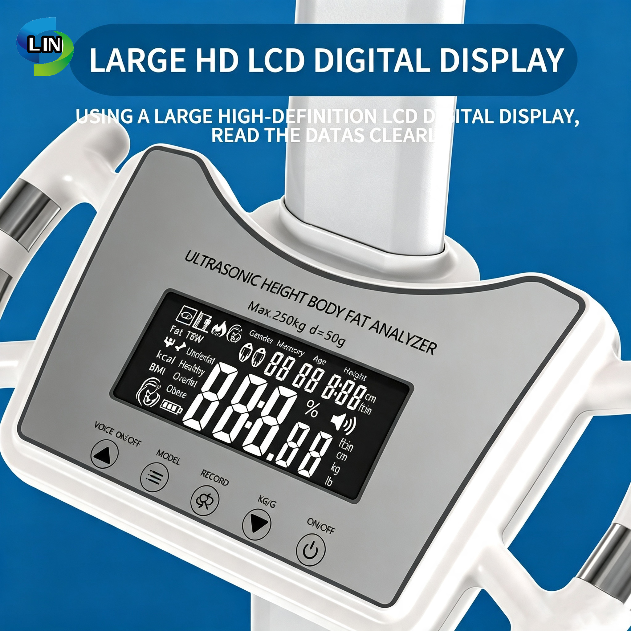 CE Certified Medical Weighing Scale with 200kg Maximum Weight Capacity and Voice Broadcast Height Measurement