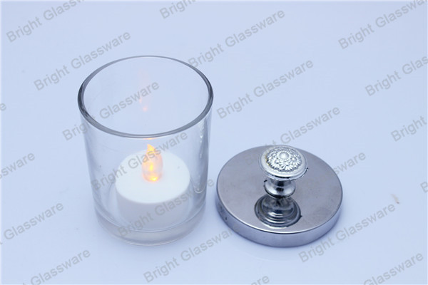 Latest Design candle jar with metal lid, candle container lid for decor