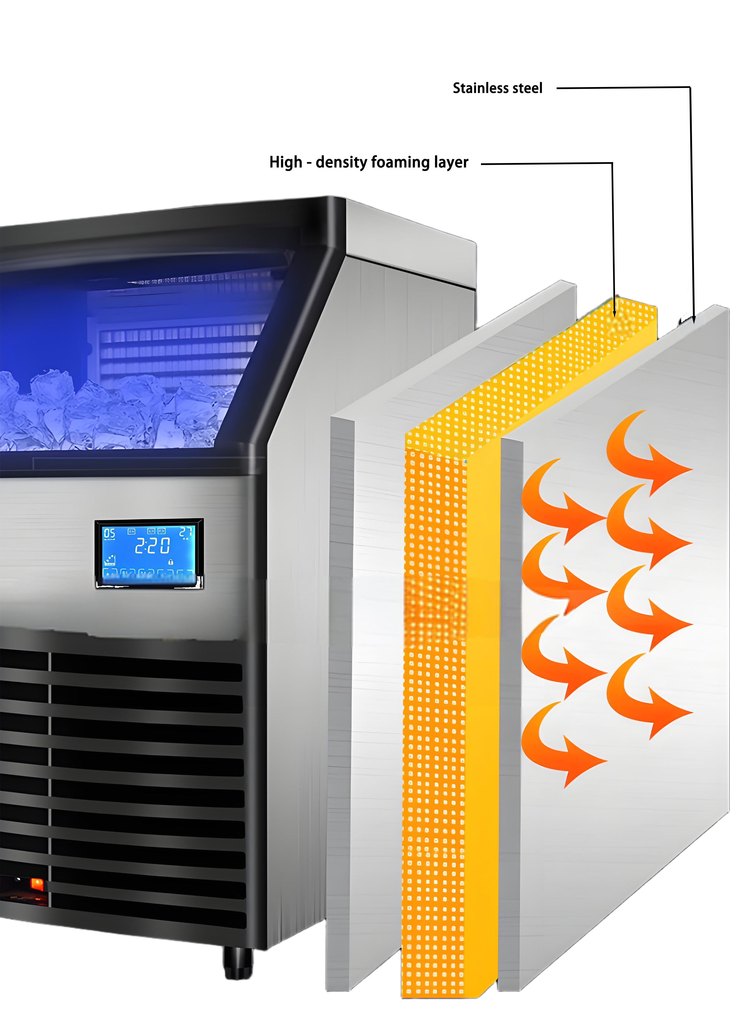 150kg Fully Automatic Medium-sized Ice Maker Is Used for Making Drinks and Preserving Ingredients