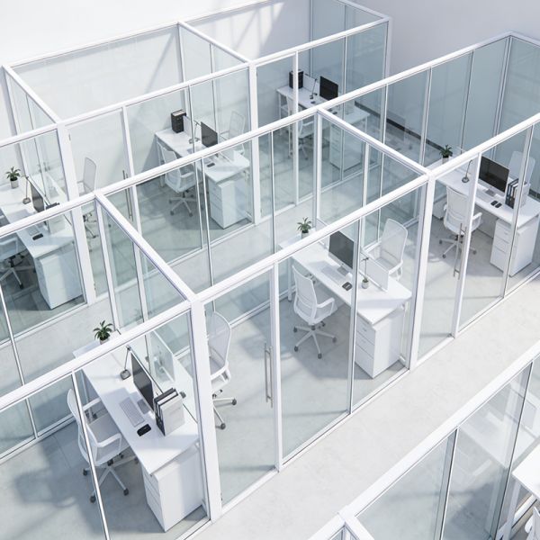 Modern Style Aluminum Glass Clear Transparent Glass Partition Wall for Office