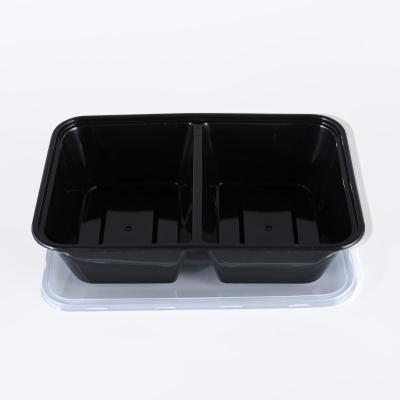 2 Compartment Disposable Plastic Food Containers Disposable PP Lunch Box Microwave