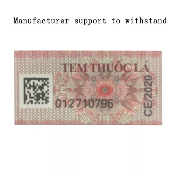 Промышленные таможенные налоговые марки с защитной нитью поверхности отделки