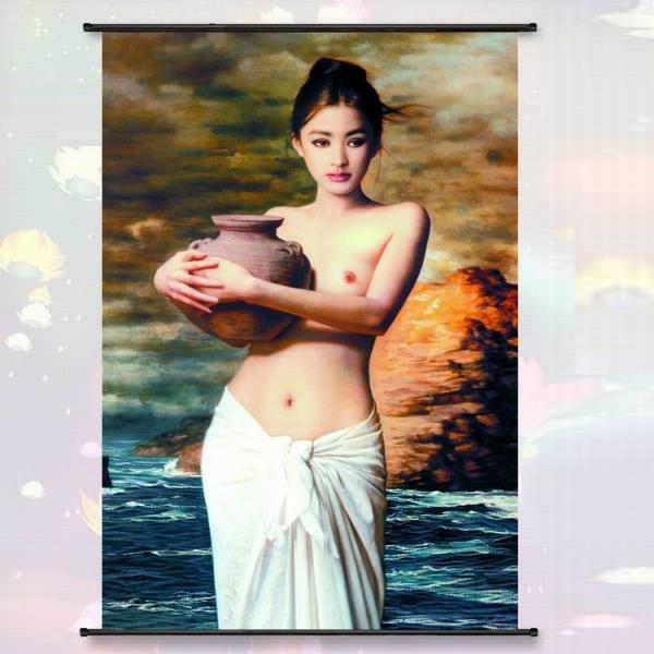 PLASTIC LENTICULAR lady portrait painting 3d moving portrait photo with plastic lenticular material
