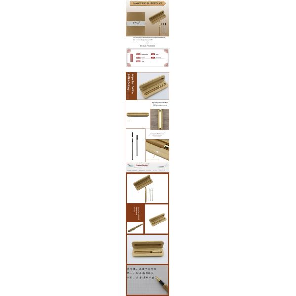 Fashion Bamboo Business Stationery Set Portable Gift Roller Pen Set With Case