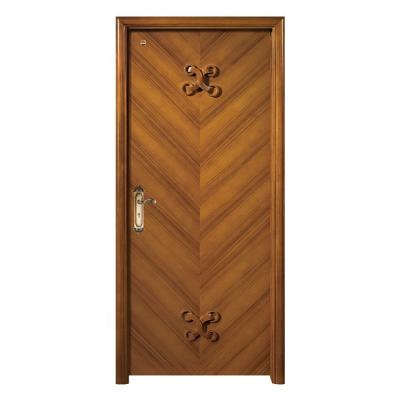 Natural Teak Veneer Solid Wood Flush Doors 45mm Thick Mid Century Wood Door