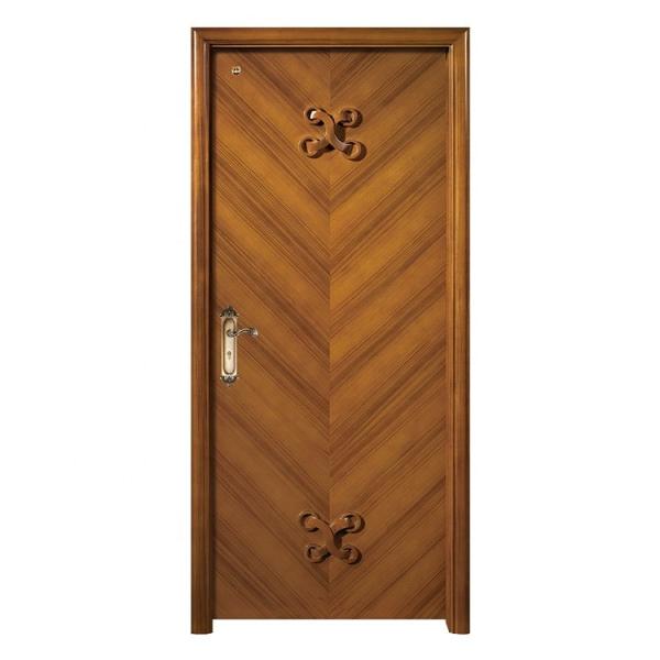 Natural Teak Veneer Solid Wood Flush Doors 45mm Thick Mid Century Wood Door
