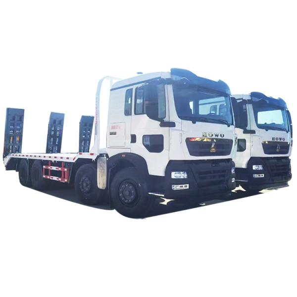 Large Capacity12 Wheels 20ton 25ton Excavator Transfer Howo Flat Bed Transport Truck