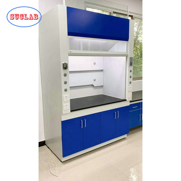 Dark Blue Laboratory Fume Hood With Lower Noise Blower For Ventilation System