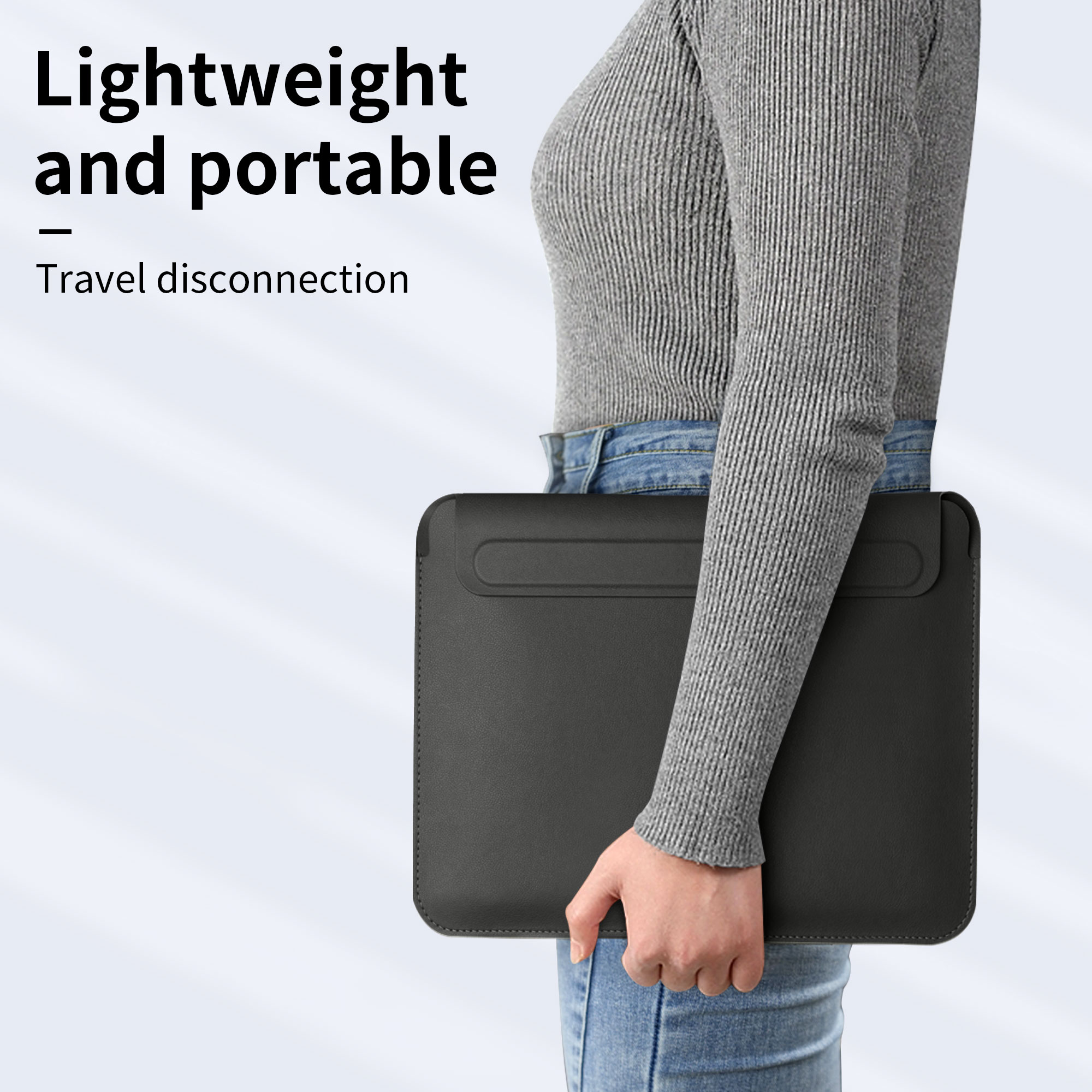 For Laudtec 12.9 Inch Laptop Carrying Bag DNB105 Waterproof Shockproof Korean Style Pu Leather Notebook Protective Sleeve Wholesale OEM/ODM/Private Label