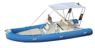 20 Ft PVC Rigid Inflatable Boat 590KGS , Handmade Inflatable Hard Bottom Boat