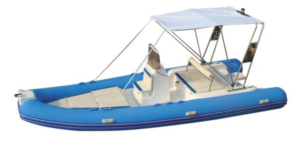 20 Ft PVC Rigid Inflatable Boat 590KGS , Handmade Inflatable Hard Bottom Boat