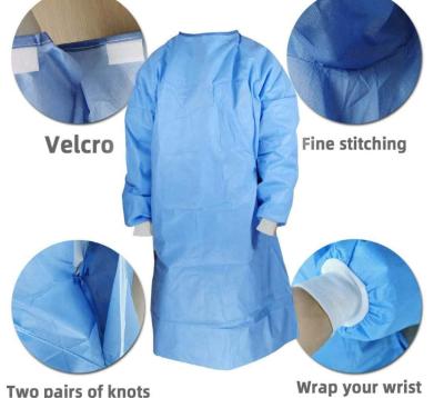 White List Factory Medical PP Non Woven Blue Disposable Isolation Gown