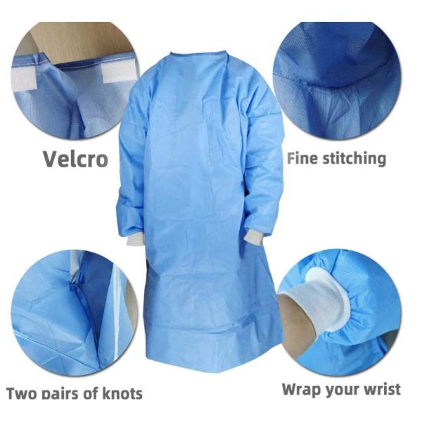 105x127cm CE Reinforced 60gsm Disposable Surgical Gown